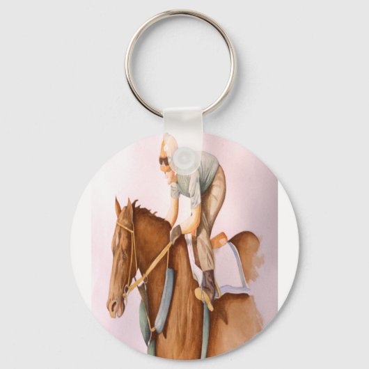Renpaard en jockey sleutelhanger (Voorkant)