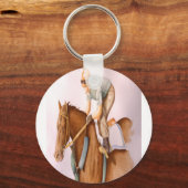 Renpaard en jockey sleutelhanger (Voorkant)
