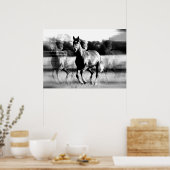 Renpaard Poster Print - B&W Paard Posters (Keuken)
