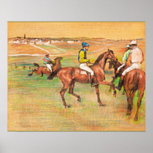 Renpaarden, beroemd schilderij van Edgar Degas Poster