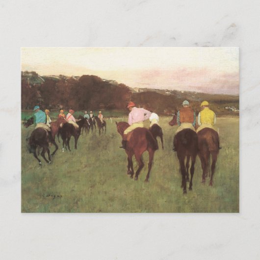 Renpaarden bij Longchamp door Edgar Degas Briefkaart (Voorkant)