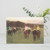 Renpaarden bij Longchamp door Edgar Degas Kaart (Staand voorkant)