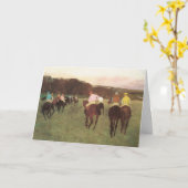 Renpaarden bij Longchamp van Edgar Degas Kaart (Gele Bloem)