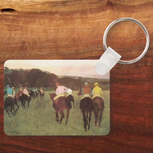 Renpaarden bij Longchamp van Edgar Degas Sleutelhanger (Voorkant)