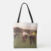 Renpaarden in Longchamp door Edgar Degas Tote Bag (Achterkant)