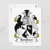 Renshaw Family Crest Briefkaart (Voorkant / Achterkant)