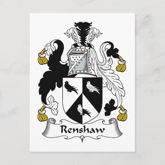 Renshaw Family Crest Briefkaart (Voorkant)