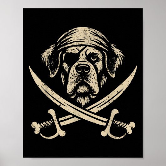 rente Saint Bernard Crossbones Hondenliefhebber Poster (Voorkant)