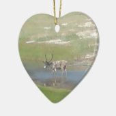 Rentiere im Sommer Keramisch Ornament (Links)