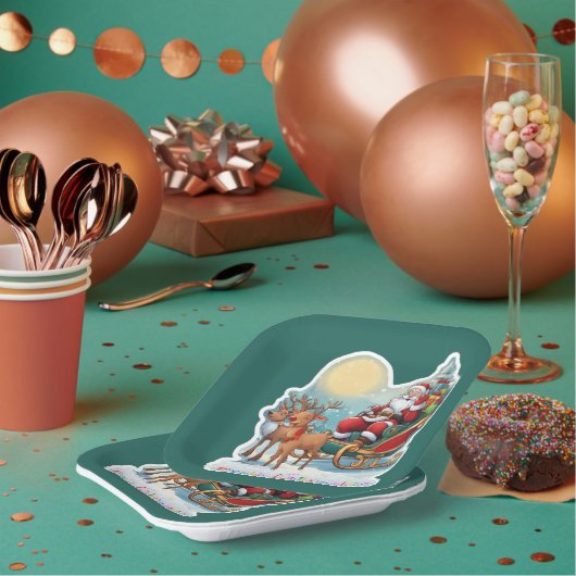 Rentierschlitten mit Rudi -  Papieren Bordje (Multi)