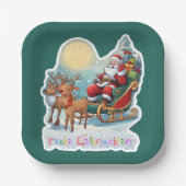 Rentierschlitten mit Rudi -  Papieren Bordje (Voorkant)