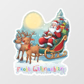 Rentierschlitten mit Rudi -  Raamsticker (Vel)