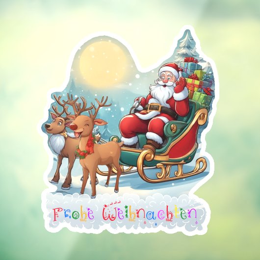 Rentierschlitten mit Rudi -  Raamsticker (Vel 3)