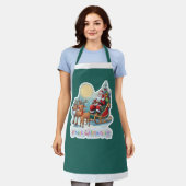 Rentierschlitten mit Rudi -  Schort (Gedragen)