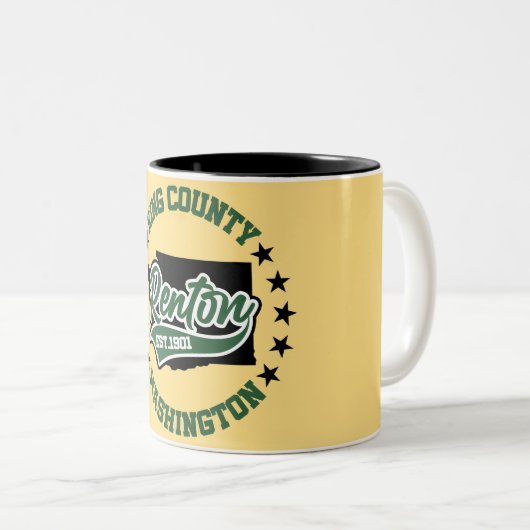 Renton, Washington Tweekleurige Koffiemok (Voorkant rechts)
