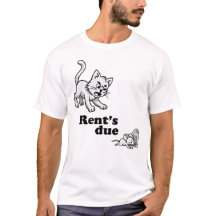 Rent's Due Funny Cat T-Shirt – Cartoon Landlord Ch