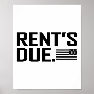 Rent's Due Work Hard Bodybuilder Gewichtheffen T-s Poster