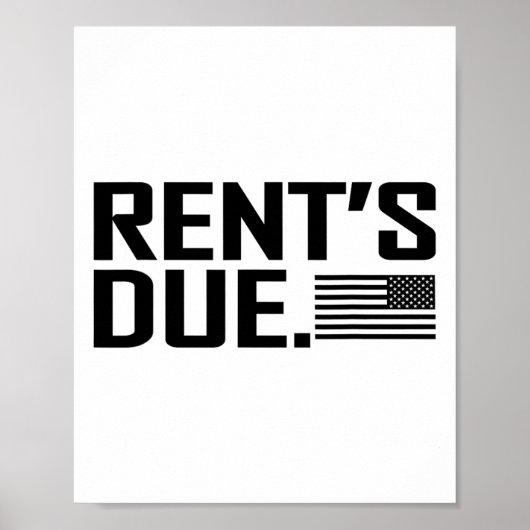 Rent's Due Work Hard Bodybuilder Gewichtheffen T-s Poster (Voorkant)
