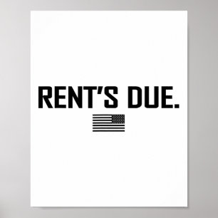 Rent's Due Work Hard Bodybuilder Gewichtheffen T-s Poster