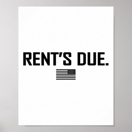 Rent's Due Work Hard Bodybuilder Gewichtheffen T-s Poster (Voorkant)