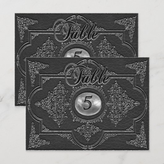 Renvoisié Shade Victoriaans Table Number Kaart (Voorkant / Achterkant)