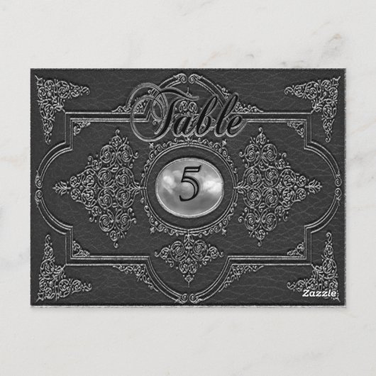 Renvoisié Shade Victoriaans Table Number Kaart (Achterkant)