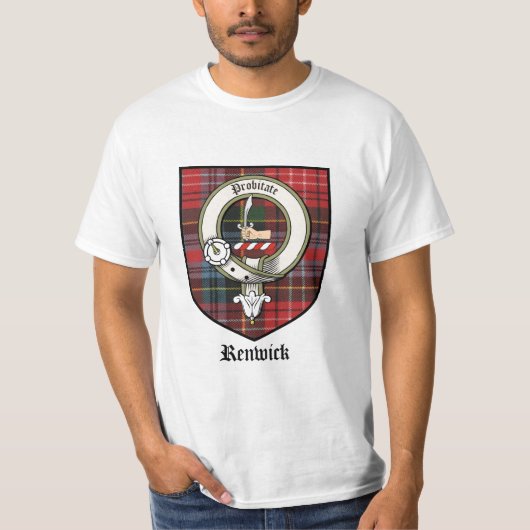 Renwick Clan Crest Badge Tartan T-shirt (Voorkant)