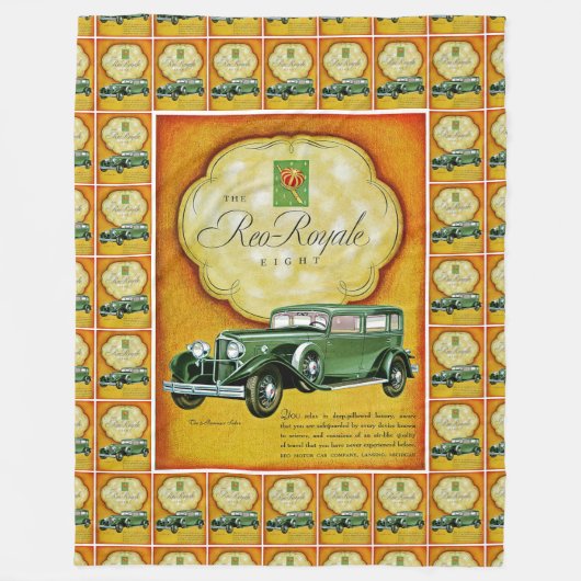 Reo-Royale Acht Automobile Ad Fleece Deken (Voorkant)