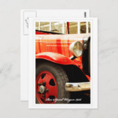 Reo Speed Wagon, Retro Fire Engine Briefkaart (Voorkant / Achterkant)