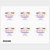 Reopenend schoonheidssalon licht wit zweeft pastel ronde sticker (Vel)