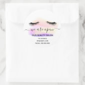 Reopenend schoonheidssalon licht wit zweeft pastel ronde sticker (Tas)