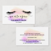 Reopenend schoonheidssalon licht wit zweeft pastel visitekaartje (Voorkant / Achterkant)