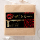 Reorder - Avon - Leopard en Rode Glitter Lips Etiket (Insitu)