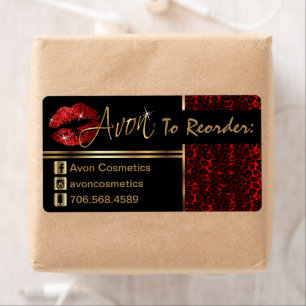 Reorder - Avon - Leopard en Rode Glitter Lips Etiket