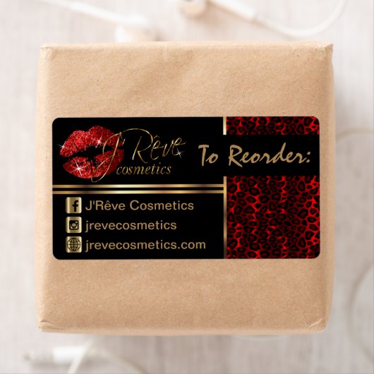 Reorder - luipaard en rode glitter etiket (Insitu)