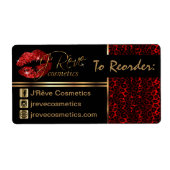 Reorder - luipaard en rode glitter etiket (Voorkant)