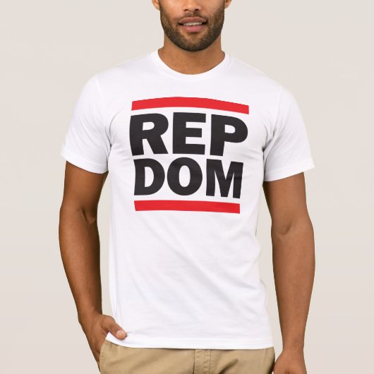 Rep Dom Mannen T-shirt White Tshirt (Voorkant)