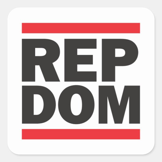 REP DOM Square Stickers (Voorkant)