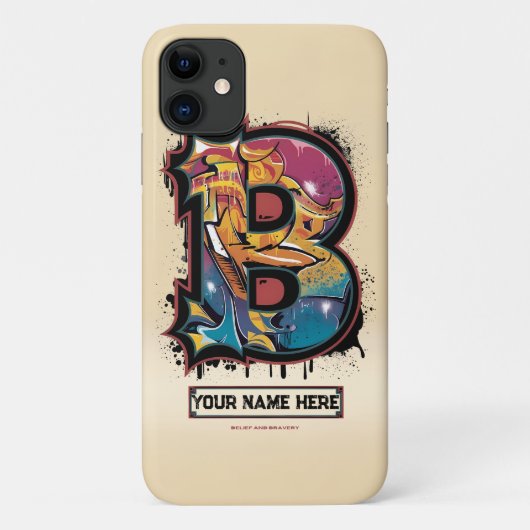 Rep Jouw naam: graffiti letter "B" Case-Mate iPhone Case (Achterkant)