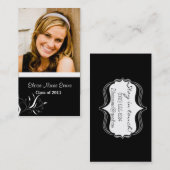 Rep-kaart voor zwart-wit Afstuderen Contactkaartje (Voorkant / Achterkant)