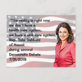Rep. Tulsi Gabbard van Hawaï Debat Quote Briefkaart