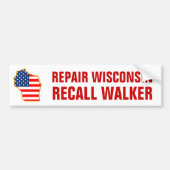 Repair Wisconsin, Recall Walker Bumpersticker (Voorkant)