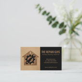 Repairman | Handyman | Logo van geigermoersleutel Visitekaartje (Staand voorkant)