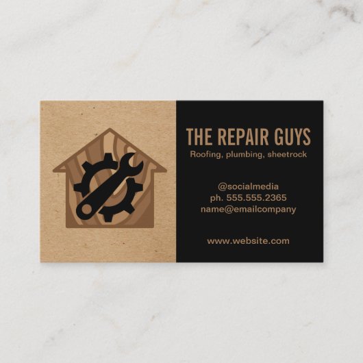 Repairman | Handyman | Logo van geigermoersleutel Visitekaartje (Voorkant)