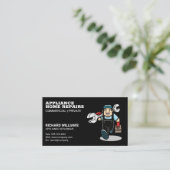 Reparateur met gereedschapskist visitekaartje (Staand voorkant)