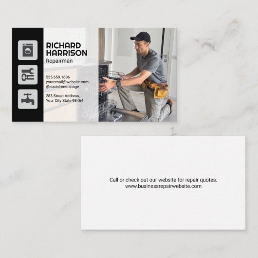 reparateur vaatwasser afsprakenkaartje (Voorkant / Achterkant)