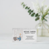 Reparateur werkt aan koelkast visitekaartje (Staand voorkant)