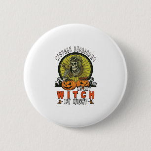 Reparateurs van fietsen Heksen schedel sleutel Pom Ronde Button 5,7 Cm