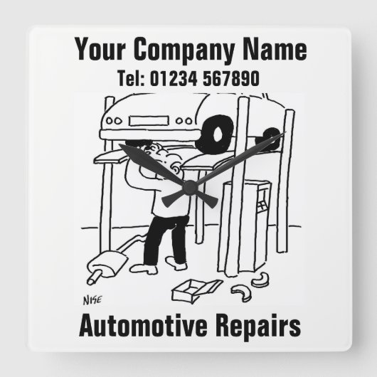 Reparatie aan auto's vierkante klok (Voorkant)