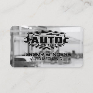 Reparatie Afdeling   Auto Mechanic Fix Logo Visitekaartje